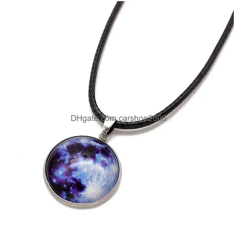 time gem necklace stainless steel starry sky glow necklace creative birthday gift