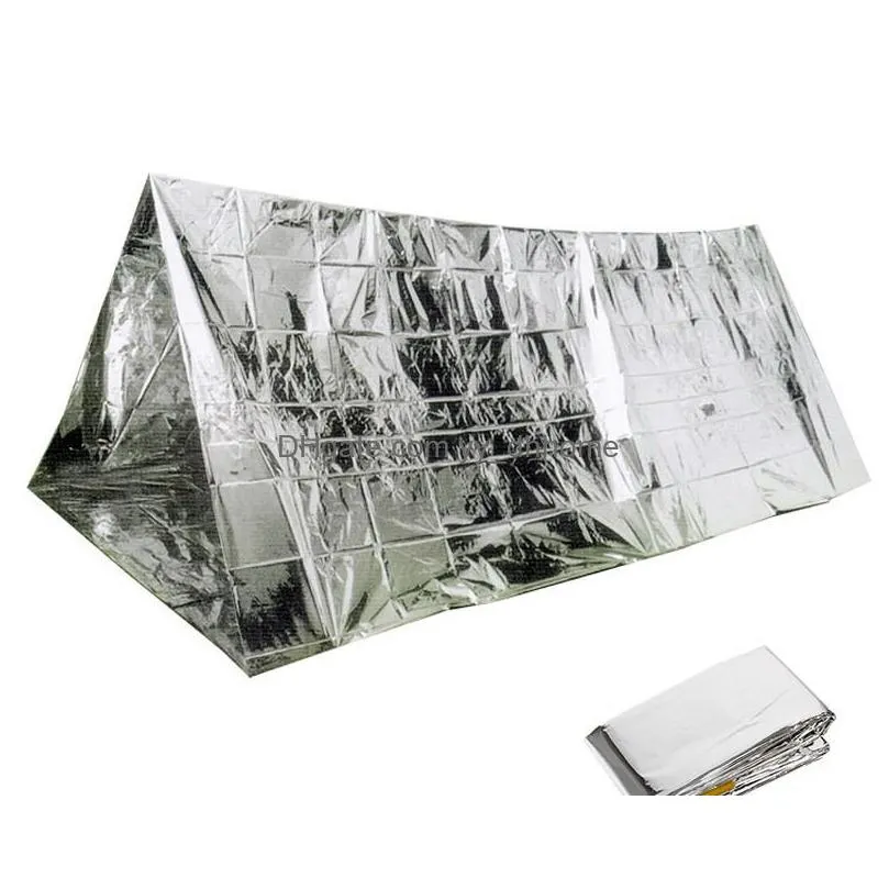 outdoor emergency tent party favor sun protection warm camping tent pe aluminium coating shelters tents camp hike pads