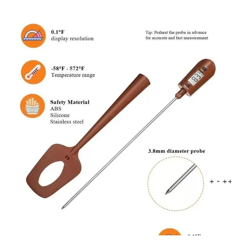 silicone spatula electronic digital thermometer temperature instruments kitchen food barbecue milk coffee boil syrup thermometer