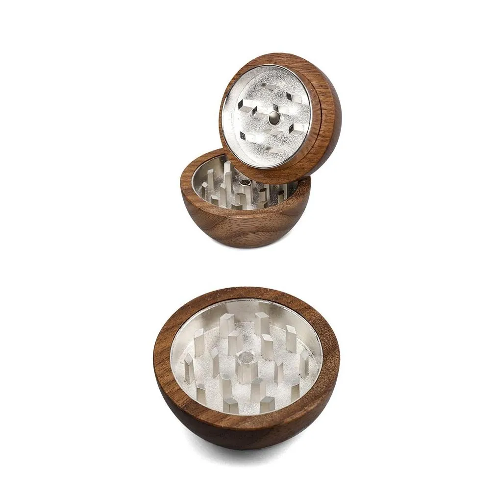 spherical wooden smoke grinder household smoking accessories tobacco grinders