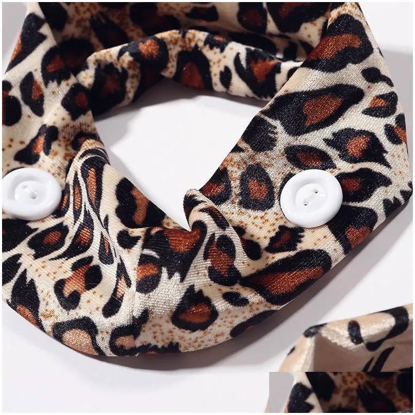 8 color leopard print headband party favor velvet creative ladies outdoor button mask stretch cross hair band ornaments