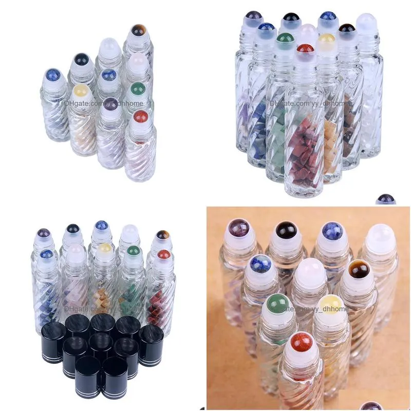 10ml jade roller ball bottle crystal stone thread essential oil bottle portable empty cosmetic bottles