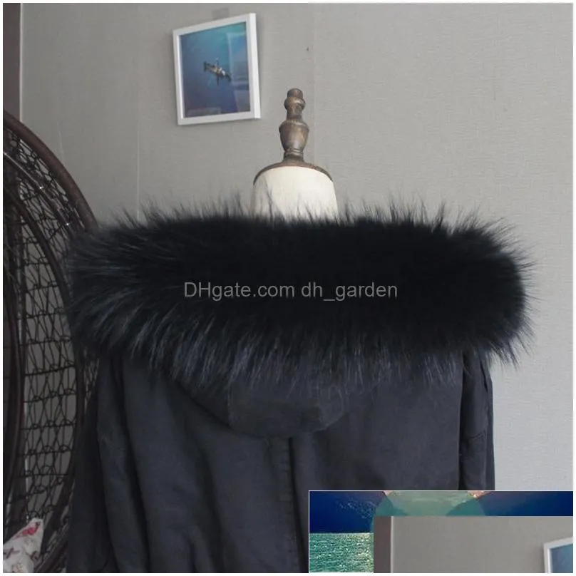 100% winter natural fur collar real raccoon fur warm women scarves coat female neck cap long warm genuine factory price expert design