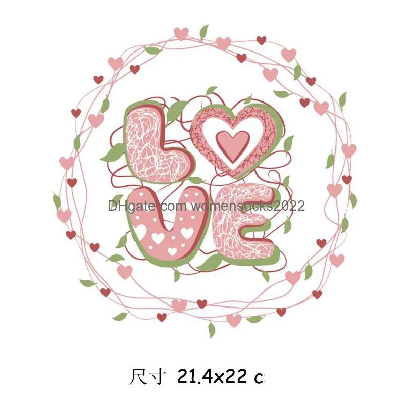 notions love heart iron on transfer for clothing large size red rose valentineses sticker t shirt appliques for clothes bag pillow covers diy