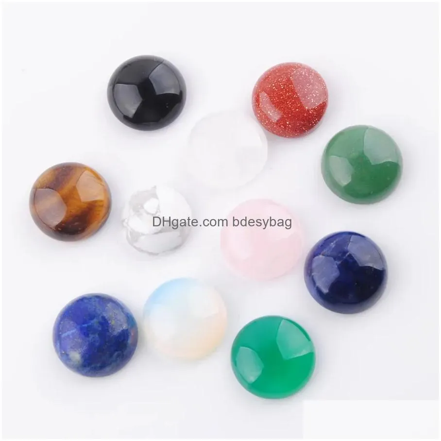 natural gemstones stone round cabochon cab no drill hole 14x5mm for jewelry making earrings bracelets necklace accessories bu330