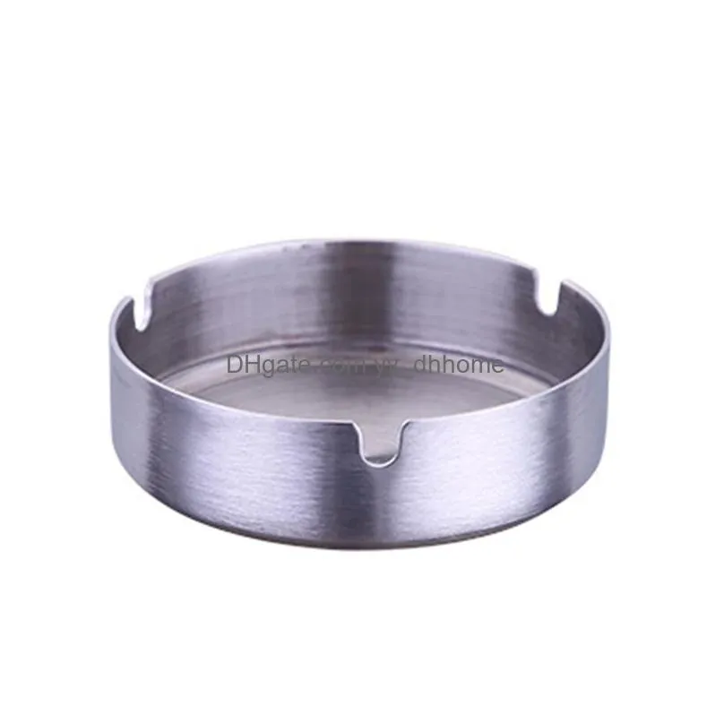 4 colors stainless steel ashtray creative household simplicity cigarettes outdoor easy clean house decorations 10.2x2.7cm