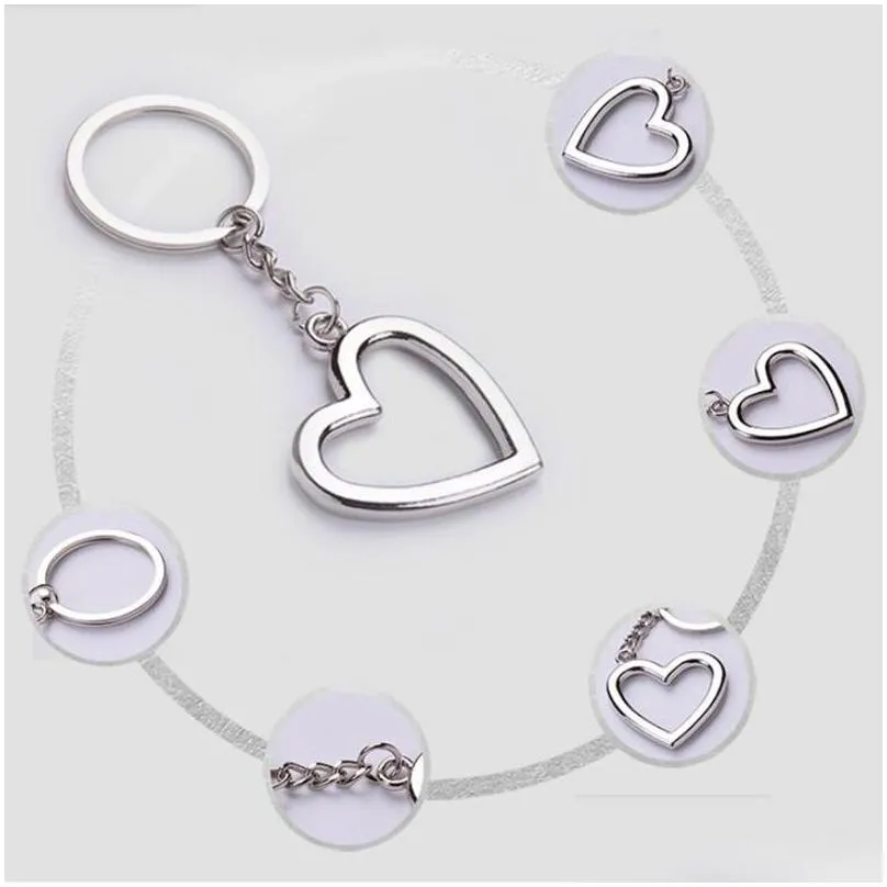 heart shaped keychains metal keychain pendant romantic couple key ring key chain fashion accessories