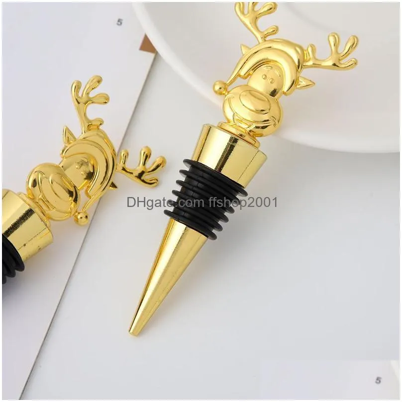 christmas wine stoppers kitchen bar tool cartoon elk party decoration bottle stopper