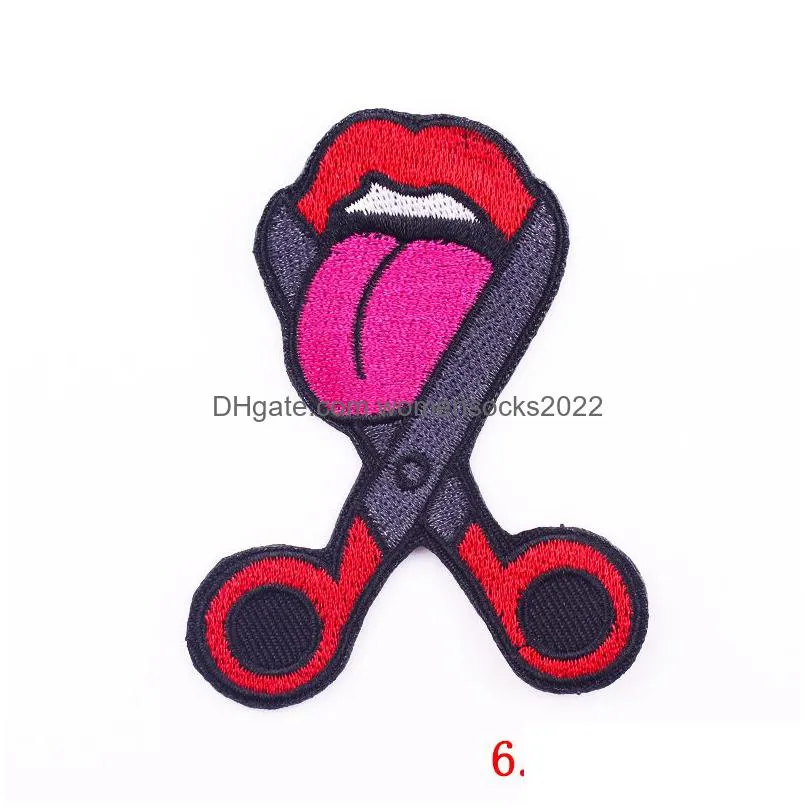 notions small skull iron ones skeleton heart punk rock hand sign embroidered applique badge for clothes jacket backpack decoration