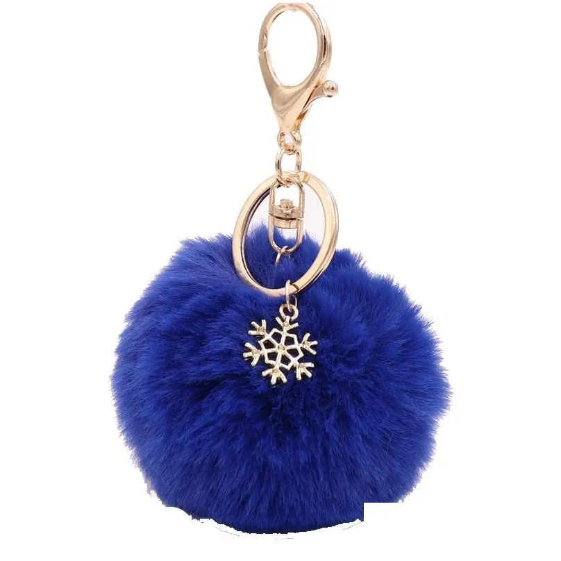 creativity snowflake plush keychain pendant luggage decoration jewelry key chain christmas gift keyring fashion accessories