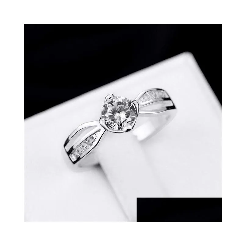 womens sterling silver plated full zircon ring gssr720 fashion 925 silver plate rings