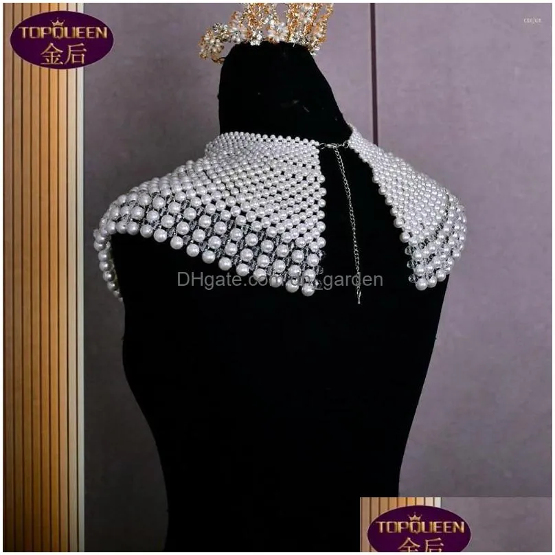 chains nsy womens pearl body shawl fashion shoulder necklaces tops chain wedding dress pearls jewelries
