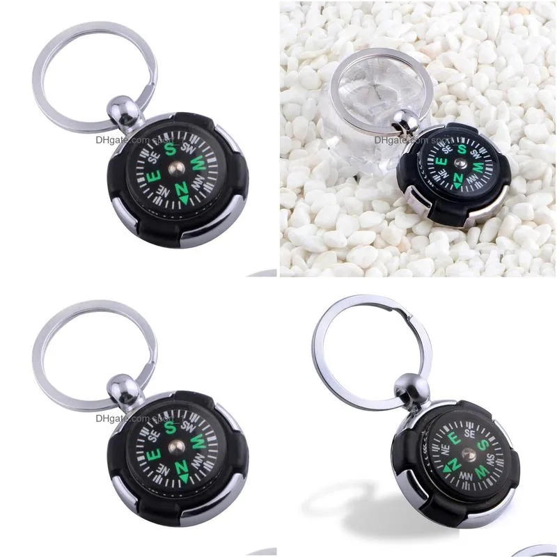 personalized compass keychains mens metal keychain pendant outdoor tools keyring key chain