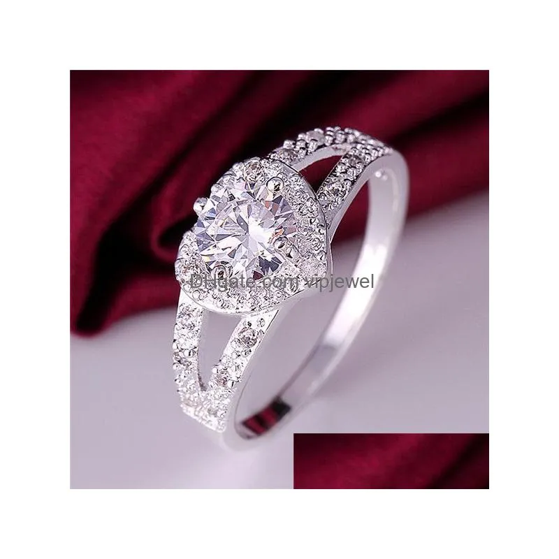 brand 925 silver rings heart shaped diamond gssr388 factory direct sale fashion sterling silver finger ring