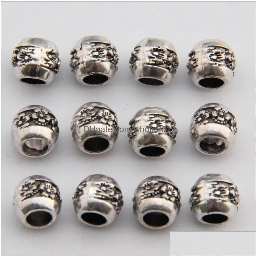 epacket dhs large hole electroplating carved alloy jewelry spacer bead loose beads gsdwz079 tibetan silver spacers