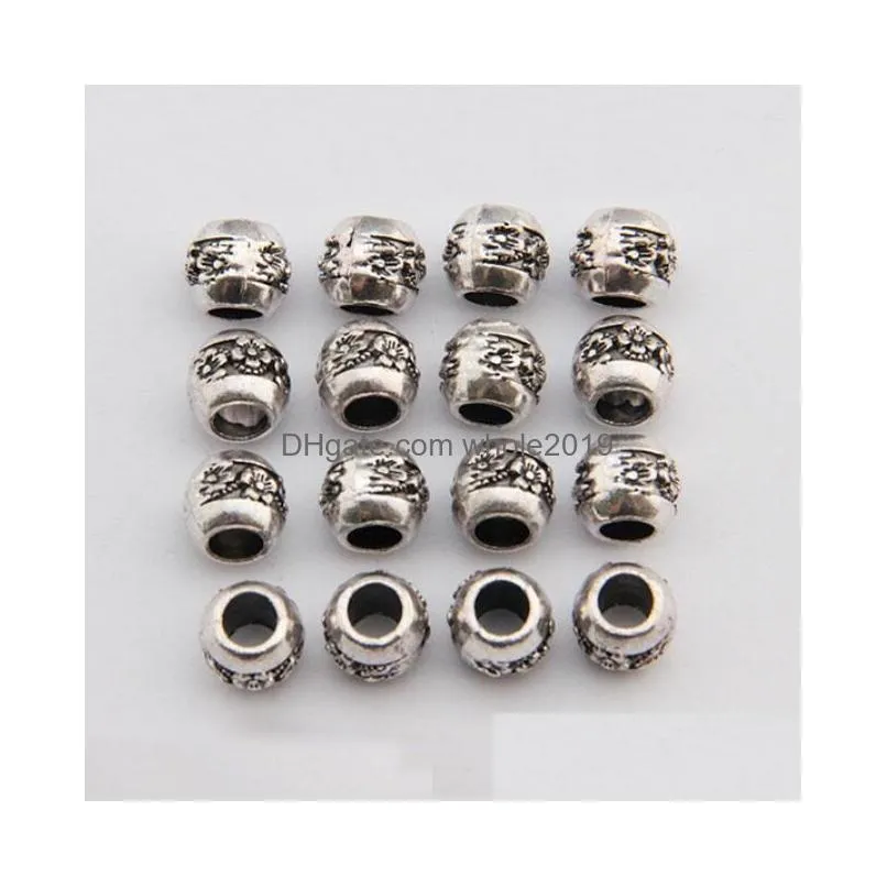 epacket dhs large hole electroplating carved alloy jewelry spacer bead loose beads gsdwz079 tibetan silver spacers