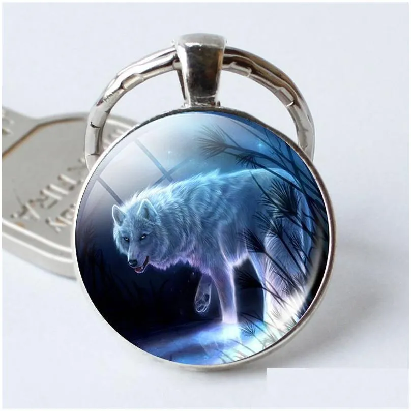  wolf totem keychain time gem creative gift ornaments kr378 keychains mix order 20 pieces a lot