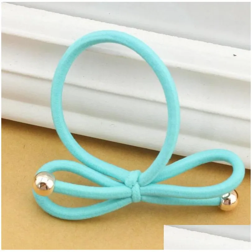 brand highend jewelry highelastic hair ring bow rope fq068 mix order 100 pieces a lot