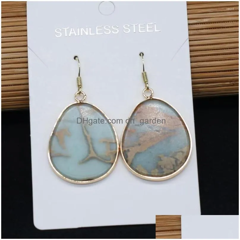 stud earrings fashion natural earring ocean ore stone temperament for women girls pendants trendy jewelry accessory gifts