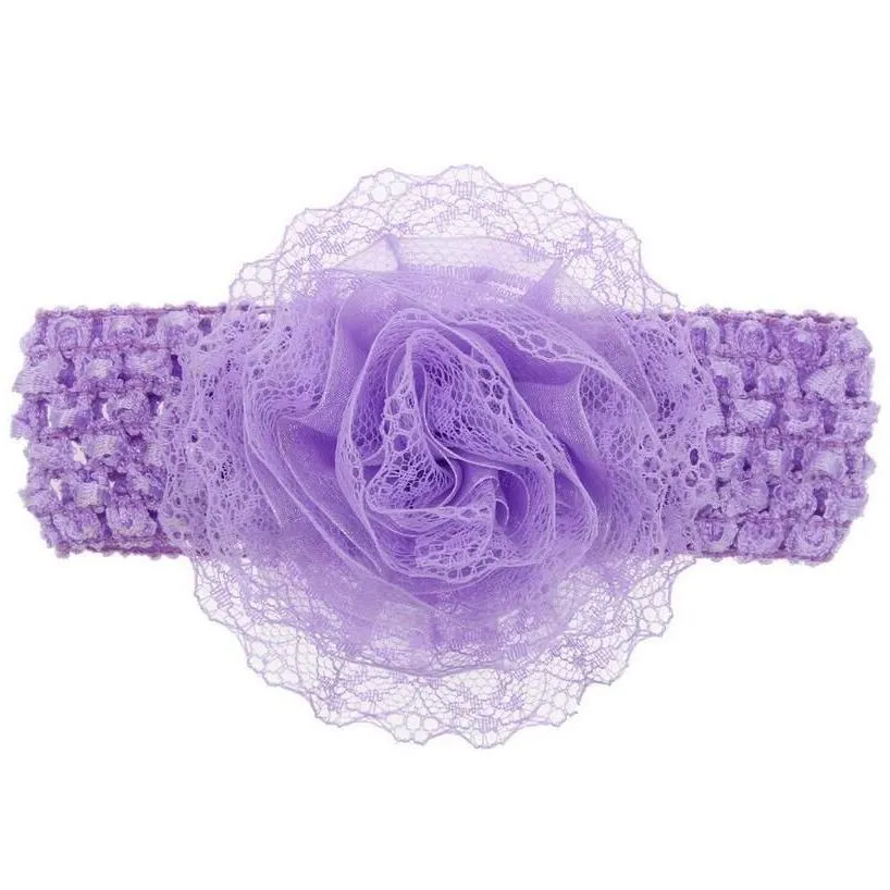 lace flower childrens hairband baby elastic headband headbands gstg086 mix order fashion head band