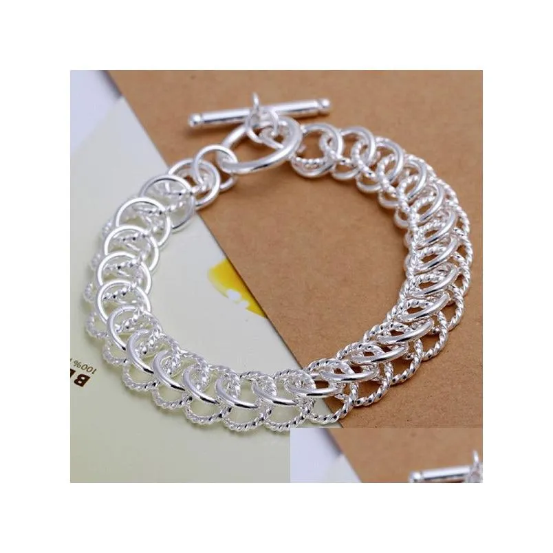 fireworks heart hollow sterling silver plated link chain bracelets 8 pieces mixed style gtb17 online for sale fashion womens 925 silver