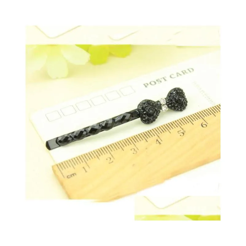 black crystal hair clips barrettes headdress bow head accessories word clip gsfj191 mix order