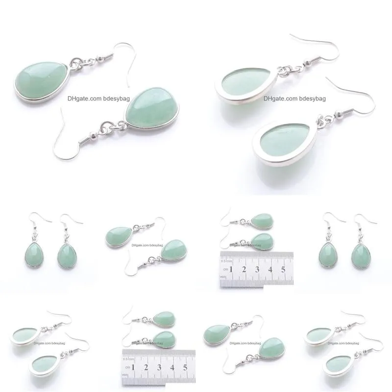 women dangle chandelier earrings natural aventurine gem stone teardrop bead reiki healing earrings bohemian jewelry r3176