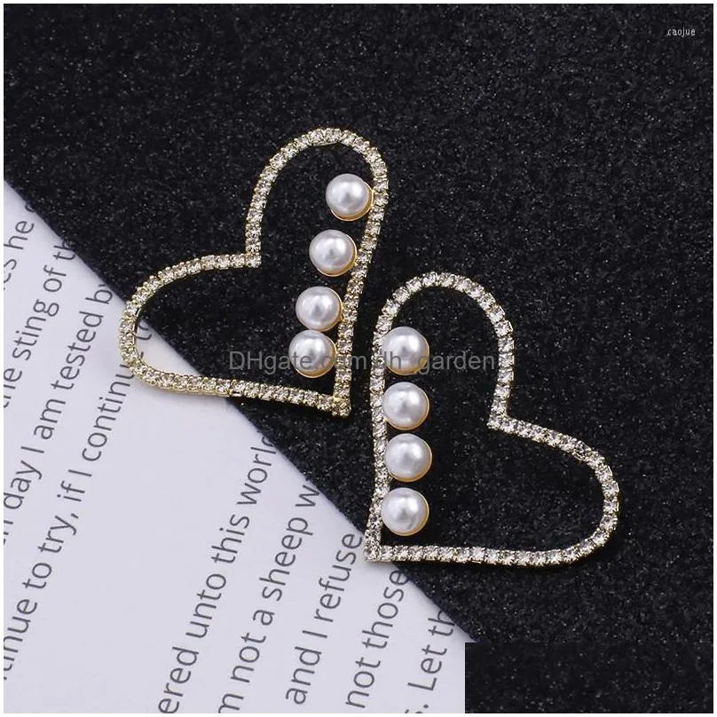 stud earrings try cute pearl heart for women elegant simple micro inlaid zircon love earring jewelry gift
