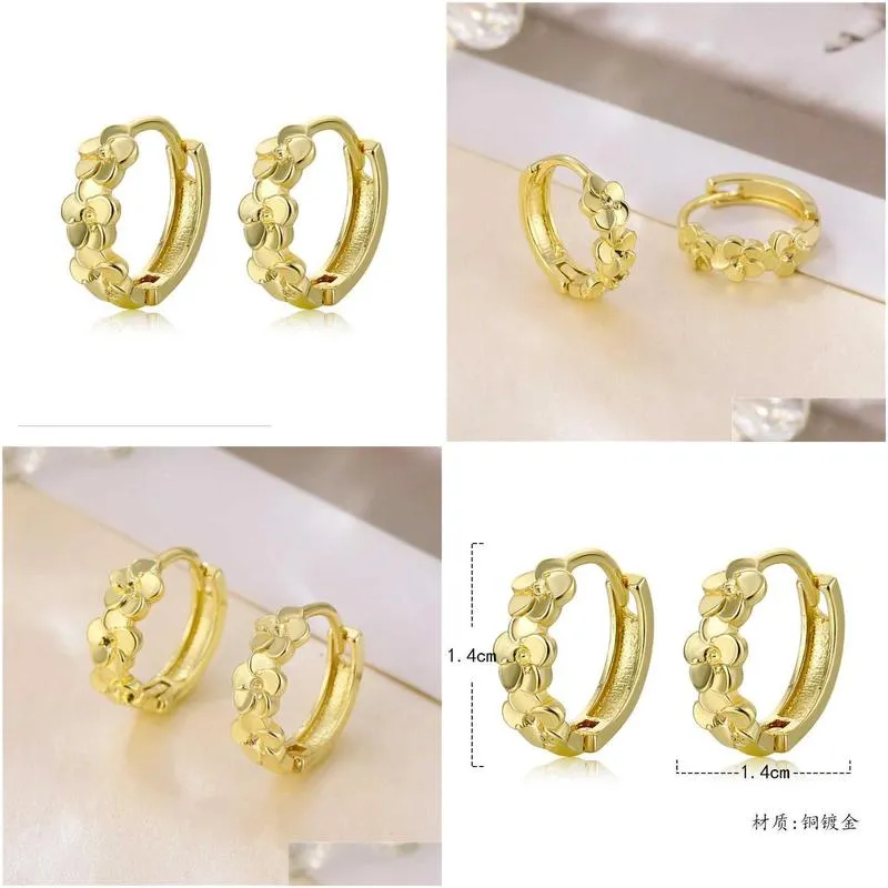 small  flower 18k gold plated ear cuff earrings gsfe058 fashion style gift fit women diy jewelry earring