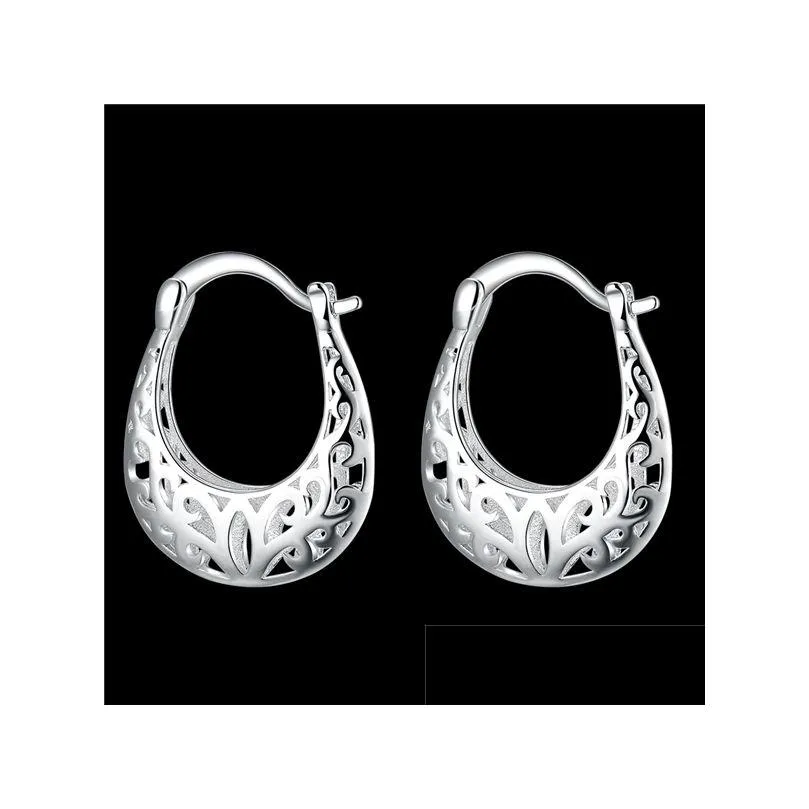 womens sterling silver plated hollow moon earrings ear cuff gsse632 fashion 925 silver plate earring jewelry gift