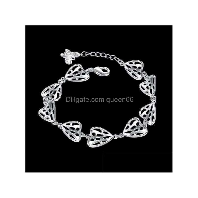 top sale eccentric 925 silver charm bracelets 8inchs gssb363 womens sterling silver plated jewelry bracelet