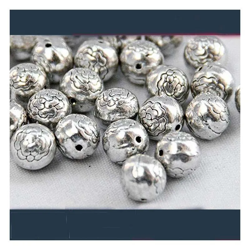 epacket dhs 8mm diy jewelry accessories handmade spacer original ancient carved interval ball gsdwz013 tibetan silver spacers