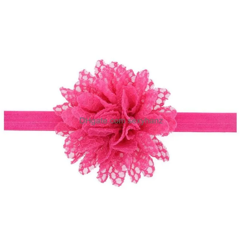 lace handmade flower baby elastic headband girl hairband headbands gstg098 mix order fashion head band