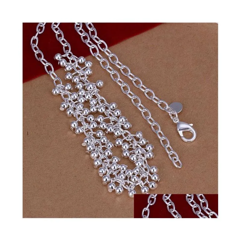 womens sterling silver plated light grape chains necklace gssn058 fashion lovely 925 silver plate jewelry necklaces chain