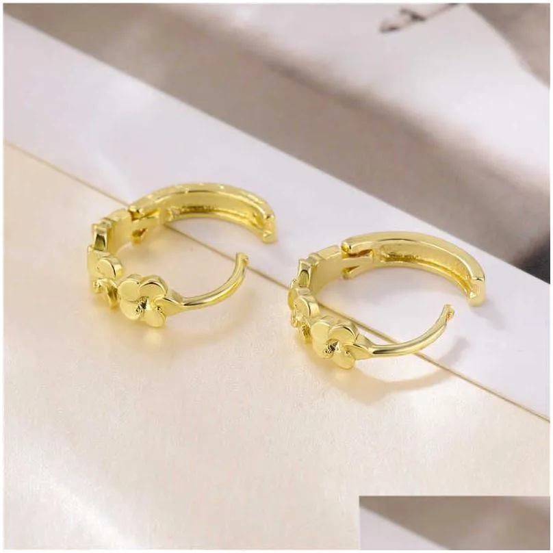 small  flower 18k gold plated ear cuff earrings gsfe058 fashion style gift fit women diy jewelry earring