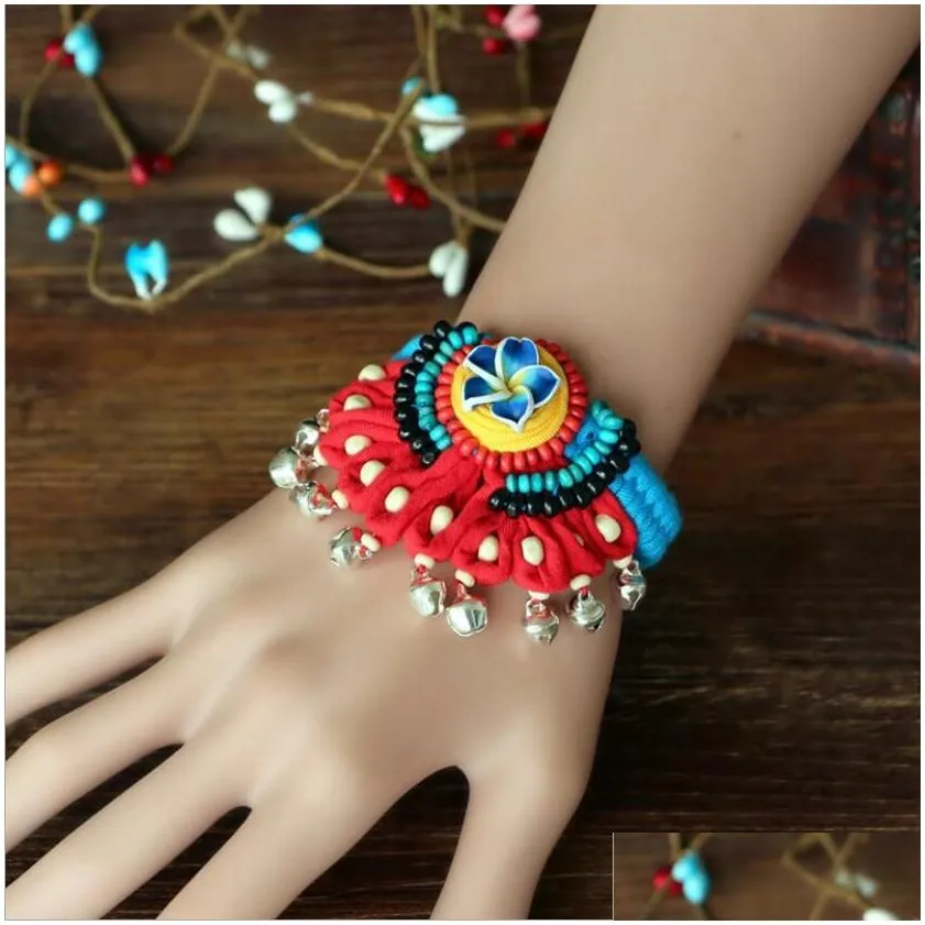 cloth bell bracelet bracelet cloth jewelry handmade female bracelet wholesale gsfb157 mix order 20 pieces a lot charm bracelets