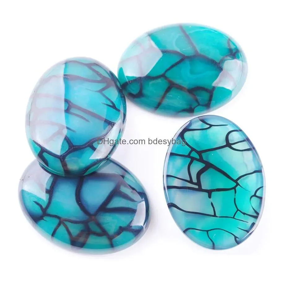 natural dragon agates stone loose gemstones 30x40mm oval cabochon cab no drill hole for jewelry finding handmade decoration craft jewelry