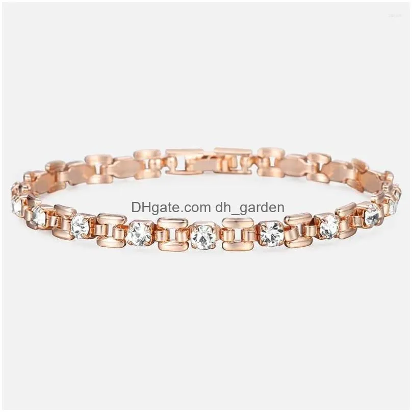 necklace earrings set rose gold bracelet for women girls blue red clear white cubic zircon cz square link chain luxury jewelry gift