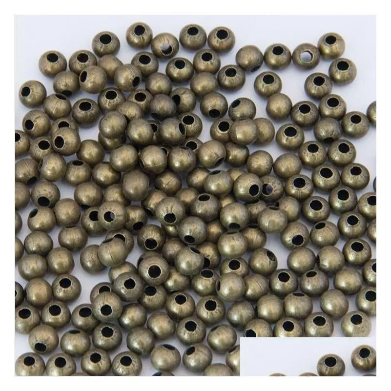dhs ship bronze large hole 4/5/6/8mm diy jewelry spacer accessories bead smooth iron positioning beads gsdwz032 spacers