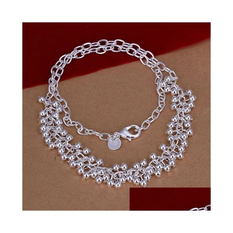 womens sterling silver plated light grape chains necklace gssn058 fashion lovely 925 silver plate jewelry necklaces chain