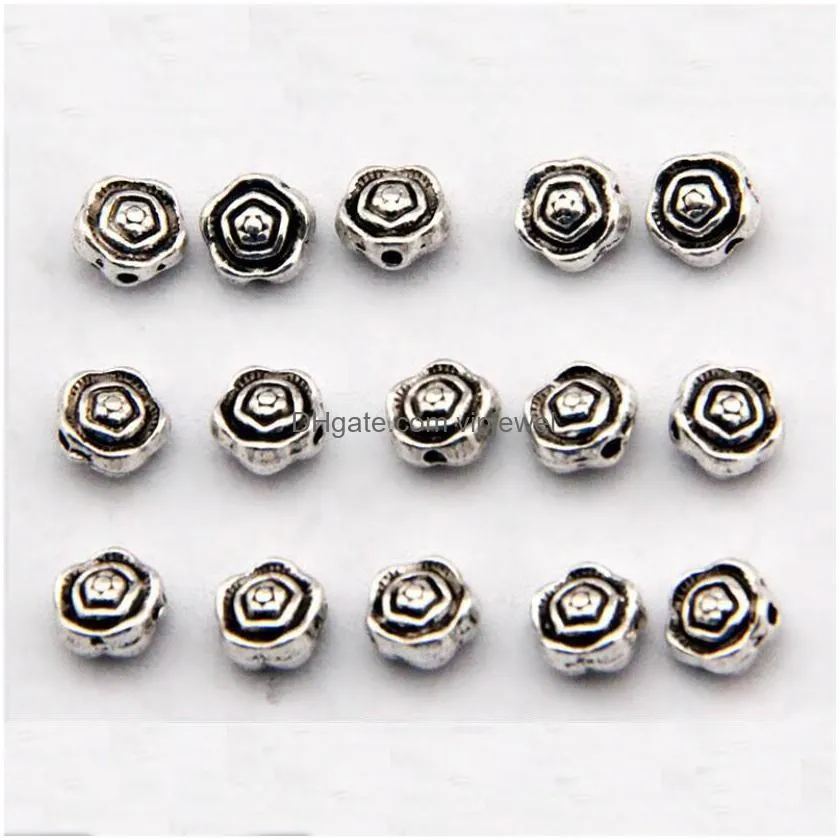 epacket dhs factory direct flower type diy double hole spacer accessories gsdwz065 tibetan silver spacers
