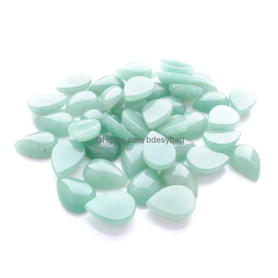 natural aventurine gemstones teardrop 13x18mm cabochon no hole loose beads for diy jewelry making earrings bracelets necklace rings