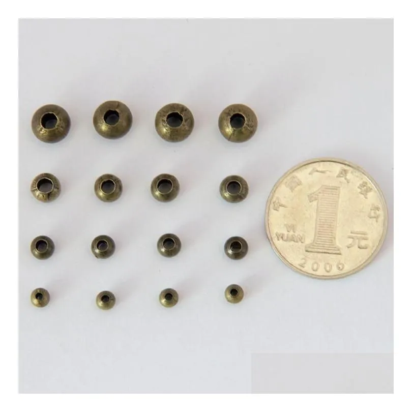 dhs ship bronze large hole 4/5/6/8mm diy jewelry spacer accessories bead smooth iron positioning beads gsdwz032 spacers