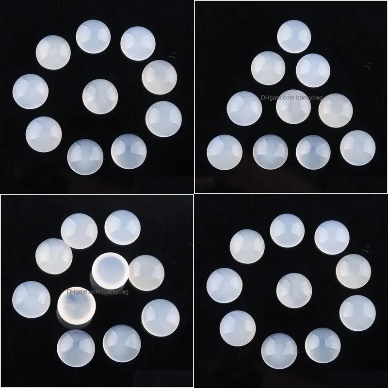 natural loose gemstones agates 12mm round flat back cabochon cab no drill hole for diy jewelry making finding wholesale u3261