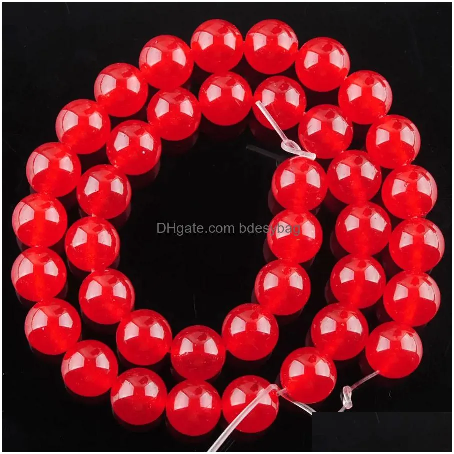 yowost natural red jade loose beads stone round 6mm 8mm 10mm spacer strand for making bracelets necklace jewelry accessories bg305