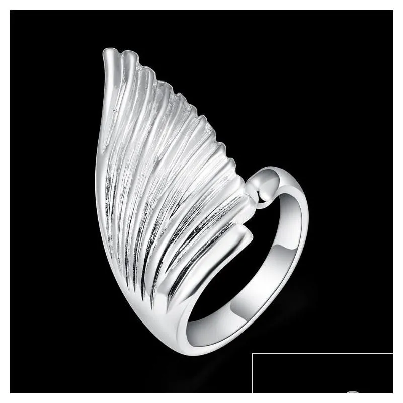 uni sterling silver plated angel wing ring gssr122 fashion 925 silver plate rings