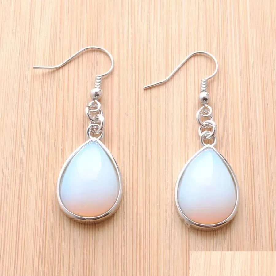women dangle chandelier earrings natural opal gem stone teardrop bead reiki healing earrings bohemian jewelry r3182