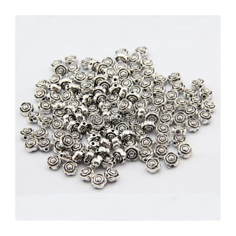 epacket dhs factory direct flower type diy double hole spacer accessories gsdwz065 tibetan silver spacers