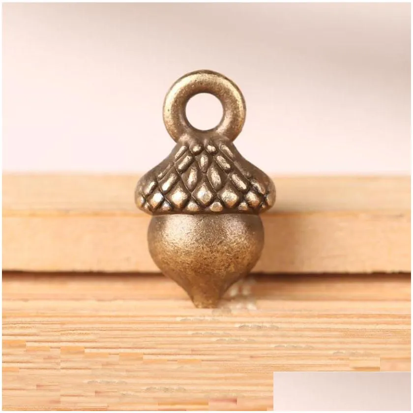 epacket dhs retro alloy antique cyan charms acorn small pendant gsxd013 jewelry charm pendants