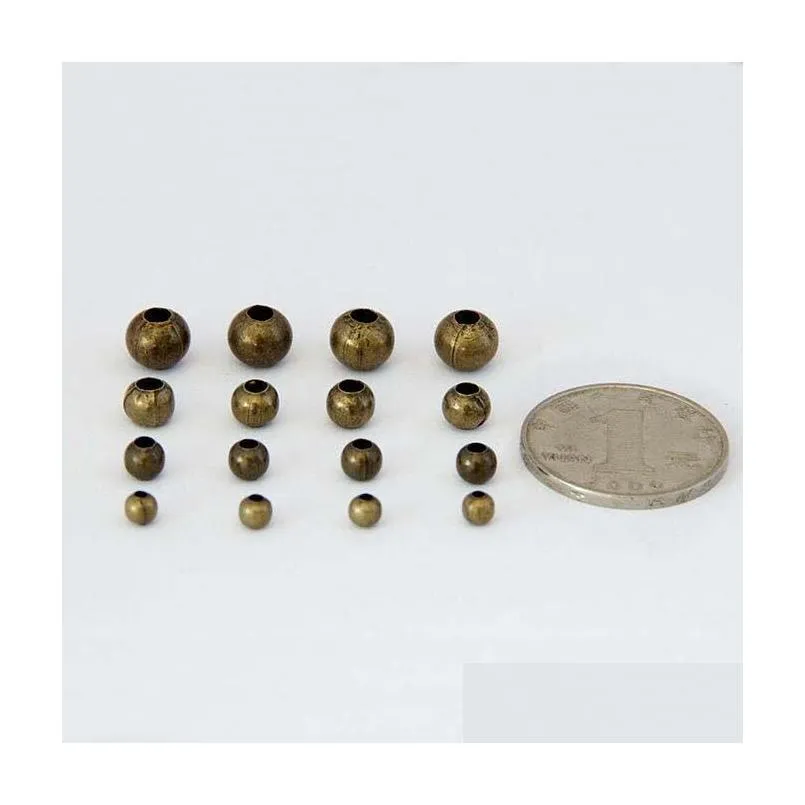 dhs ship bronze large hole 4/5/6/8mm diy jewelry spacer accessories bead smooth iron positioning beads gsdwz032 spacers